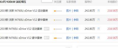 宝马760多少钱一辆 宝马760最低到手价格262.86万元(优惠:24.22万)
