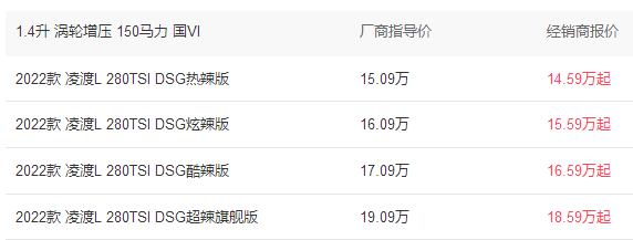 凌渡2022新款多少钱，凌渡新款价