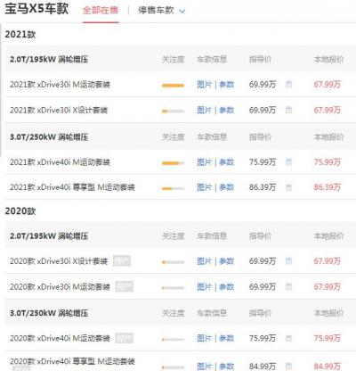 宝马x5价格多少 落地价67.99万全系搭载四驱系统