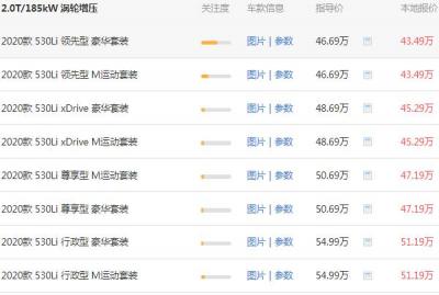 最新2020款宝马5系530价格 宝马5系530到手需要52万