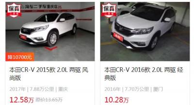 东风本田crv二手车价格 二手本田crv落地价10万(表显里程7.7万公里)