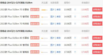 广汽埃安纯电动汽车价格表 共有四款车型(aion y售价13万)